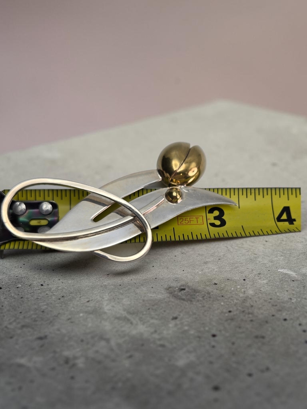 Vintage Taxco Mexico Sterling Silver Modernist Brooch TC-126 Abstract MCM 21g - Picture 11 of 11